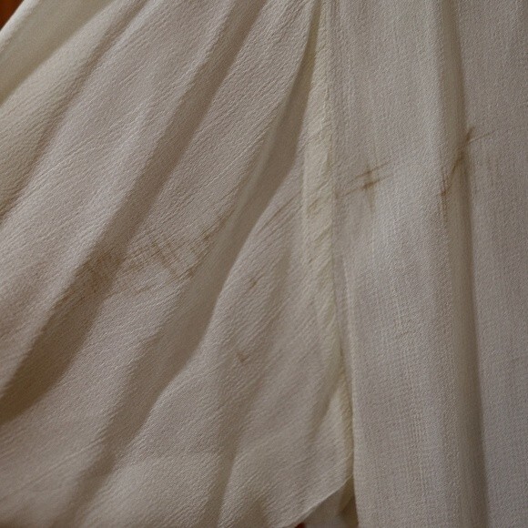 Vintage French Connection Cream Eyelet Embroidered Button Down Blouse Medium - Picture 6 of 14